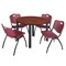 Kee Kee Round Table & Chair Set, Wood, Metal, Plastic Top, Cherry TB48RNDCHBPBK47BY - alternate 1